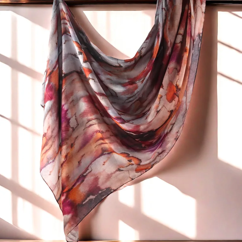 2024 New Customizable Floral Printed Modal Satin Fabrics Summer Hijab Scarf Muslim Women Woven Logo Same Vela Modal Cotton Scarf