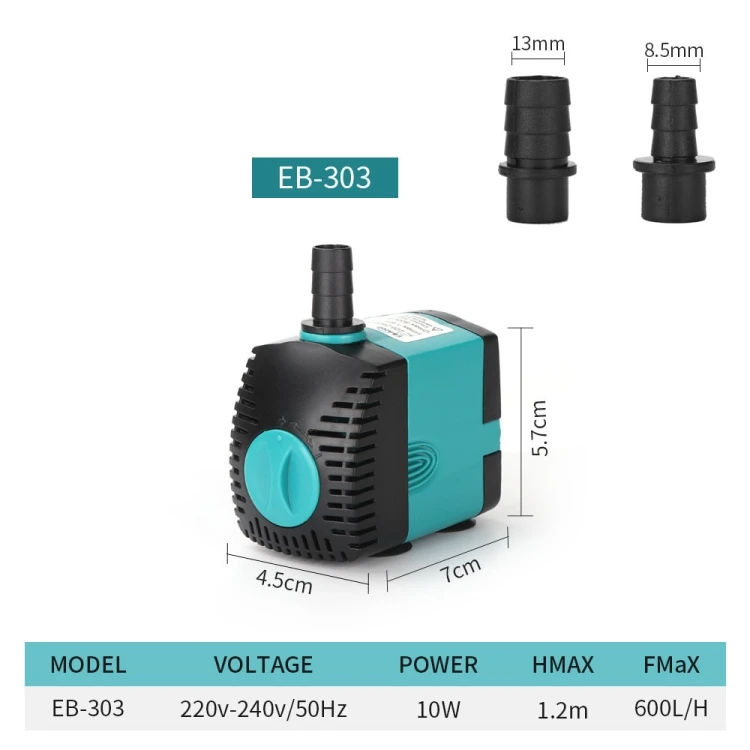 EB-303 10 Вт Многофункциональный погружной аквариумный водяной насос фонтана фильтр Средний аквариум для Рыбок