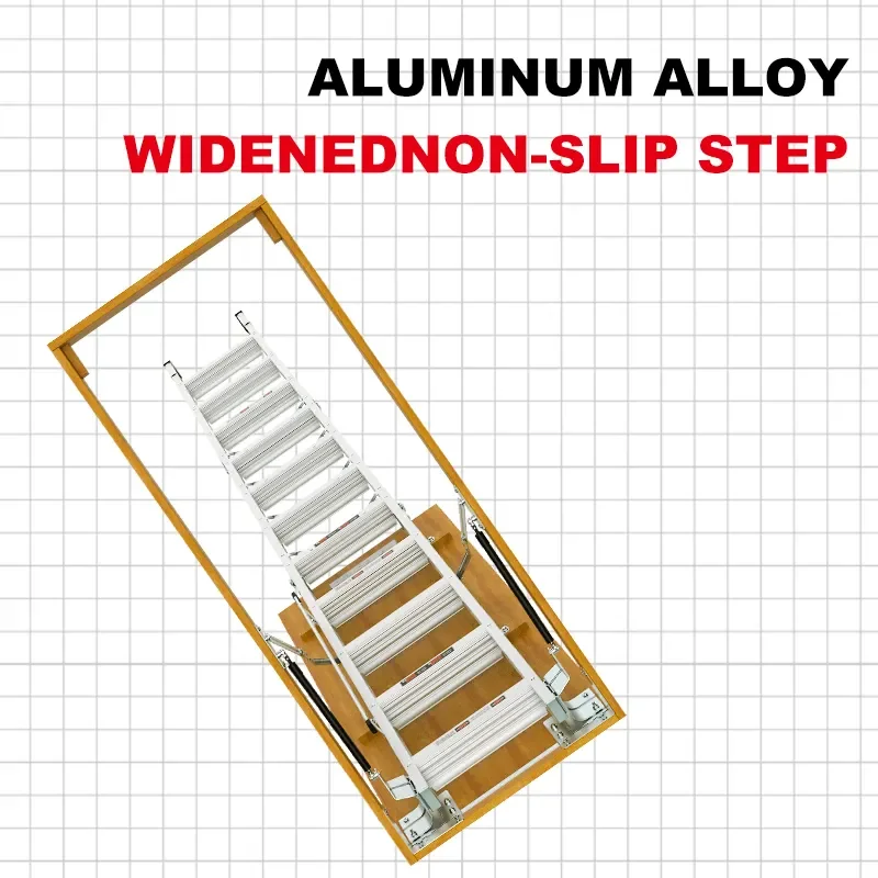 Aluminum Alloy Attic Retractable Ladder Top Floor Storage Stairs Easy To Fold High Quality Household Ladder