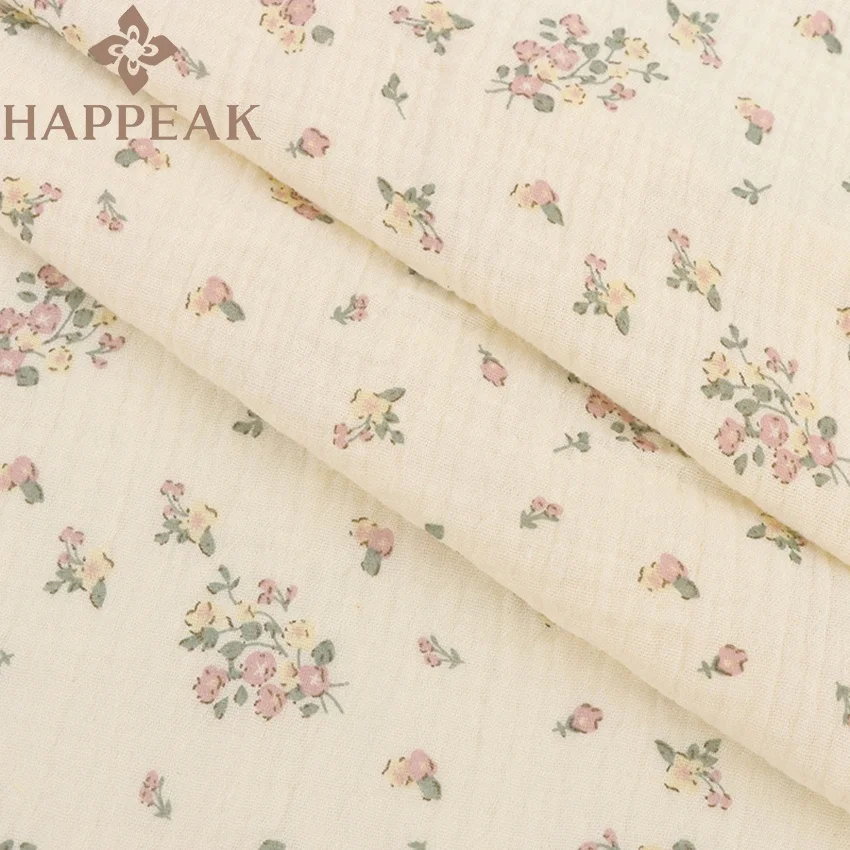 HAPPEAK Чистый хлопок муслиновая ткань с цветочным принтом дышащая двойная марлевая для детских одеял