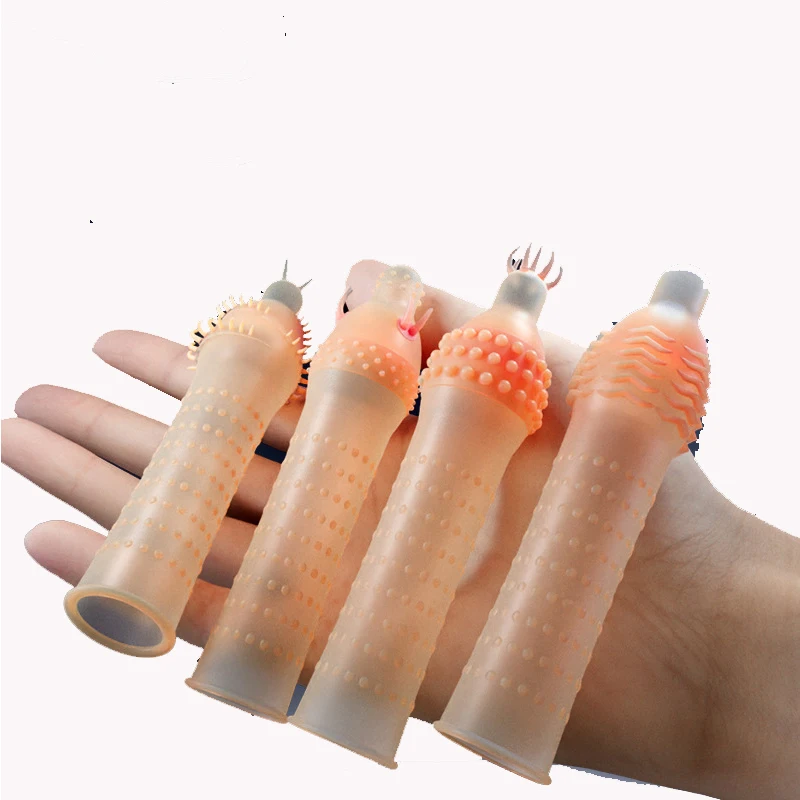 Seksfun Wholesale Condoms With Thorns Spike Penis Sleeve Reusable Extra Dotted Condom Sex Toys For Man Men And Women Safety Sex