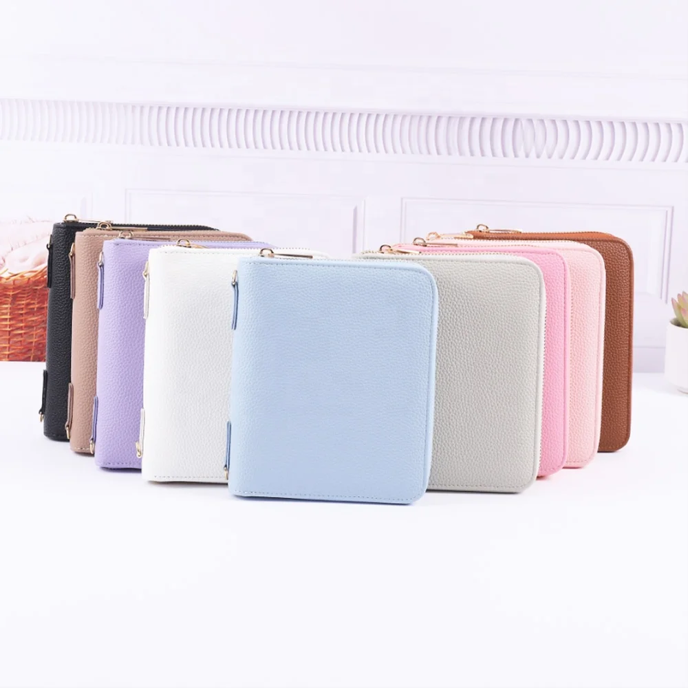 Hongbo New Best Selling Genuine Pebble Grain Leather A7 Cash Binder Envelope with Chains Available as Leather Document Holder