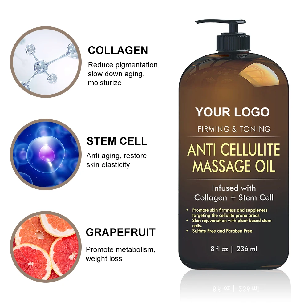 100% Natural Skin Tightening & Stretch Mark Treatment Anti Cellulite Massage Oil