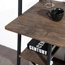Computer Writing Desk with 3-Tier Shelf Modern Simple Study Desk Small Home Office PC Gaming Desk Laptop Notebook Table
