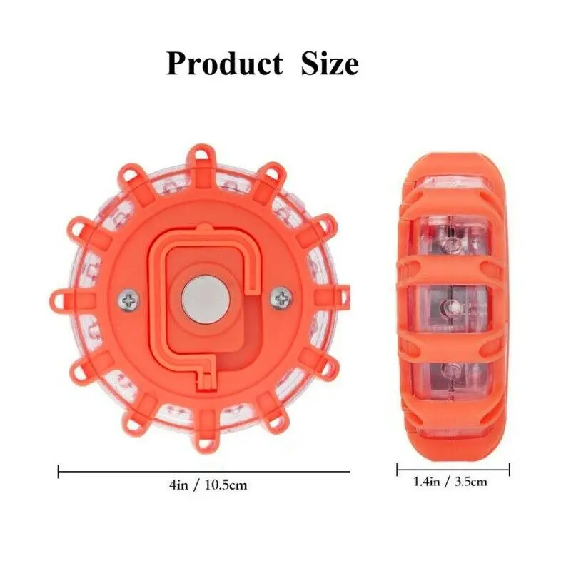 6 Pack Roadside Warning Safety Emergency Disc Beacon Flashing Flare Kit Traffic Warning Light LED Road Flares Emergency Lights