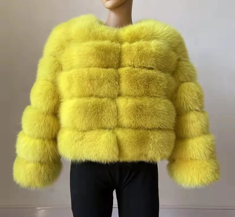 2022 fashion   Winter Thick Warm Fur Jacket for Women Real fur coat Long-Sleeve  Bubble Jackets