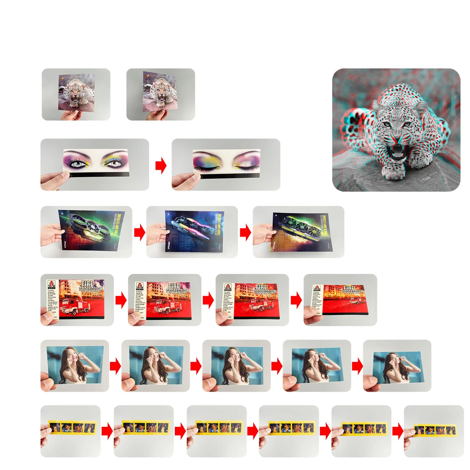 Motion grating cards Customized Raster card laser lucky card enterprise promotional gifts for peripheral collections