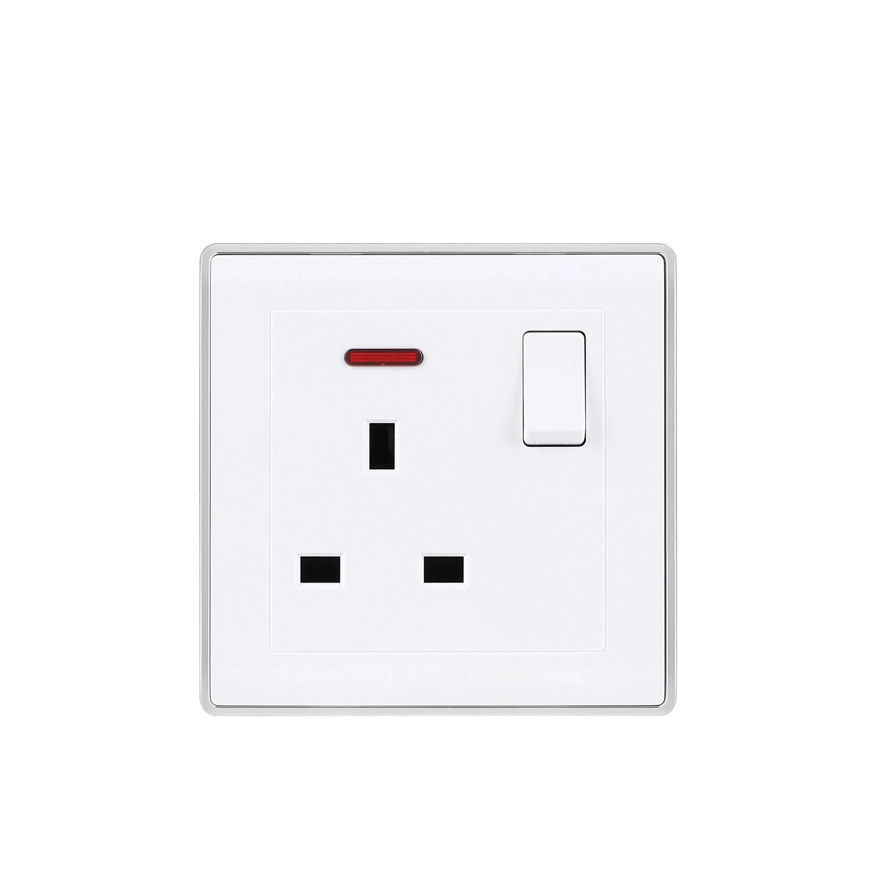 UK Standard Ivory White/Gold Maximum Voltage 220-250V 3 Pin European Safety Plug Socket