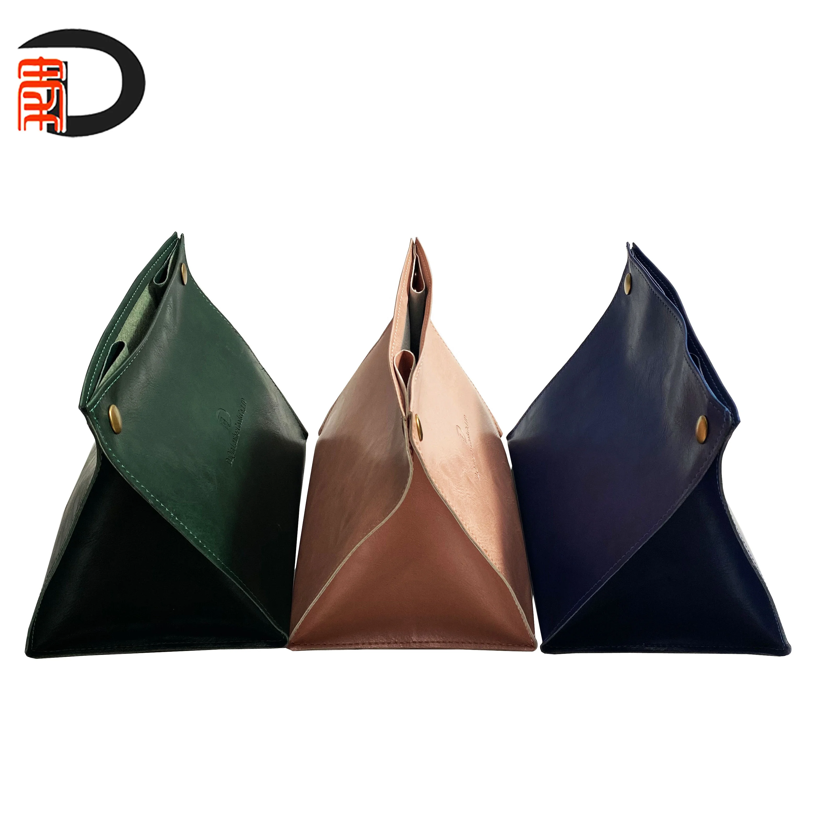 New arrival soft foldable PU Leather facial tissue box with custom logo