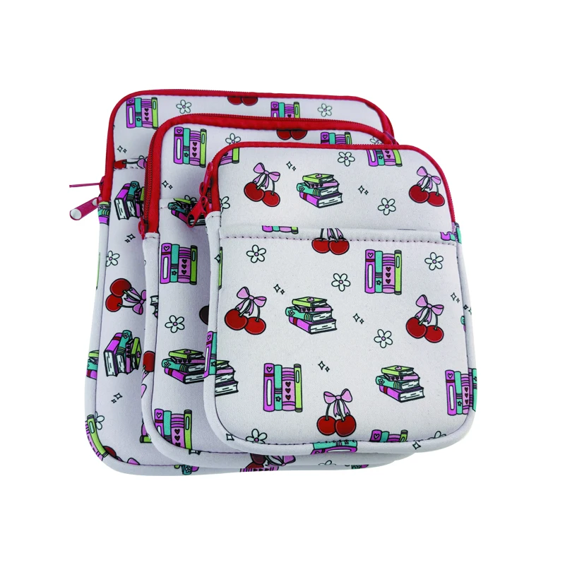 Sublimation customized size neoprene book case neoprene book pouches