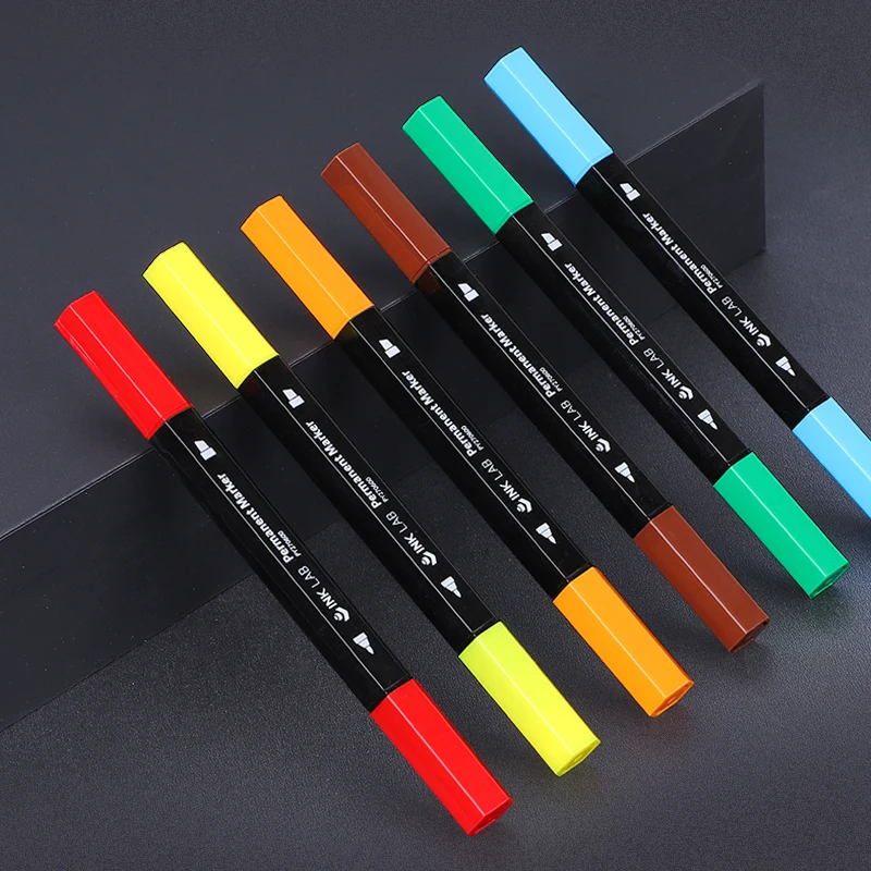 BEIFA 12 Fine Point Alcohol Base Art Marker Pen Dual Tip Colored Pen for Adult Coloring