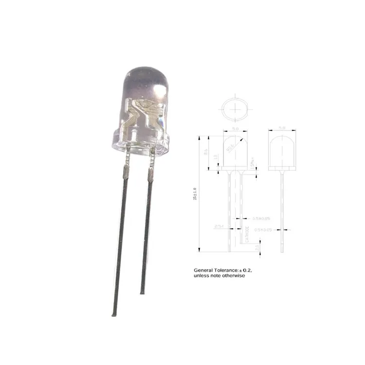 Hot Sales 5mm Ultra Bright LEDs Round Through Hole Package Jade Green Led Diodes