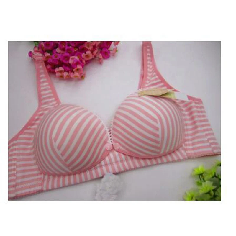 
New cotton striped breastfeeding bra color cotton pregnant women no steel ring underwear mother breastfeeding bra 