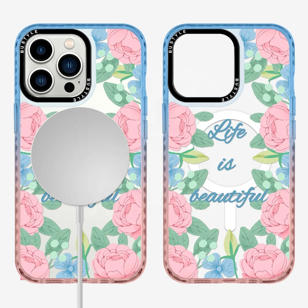 Custom Girly Shockproof Phone Cover for iPhone 13 Pro Max 12 3 In 1 TPE strip Bumper phonecase for coque iPhone 14 Mag safe Case