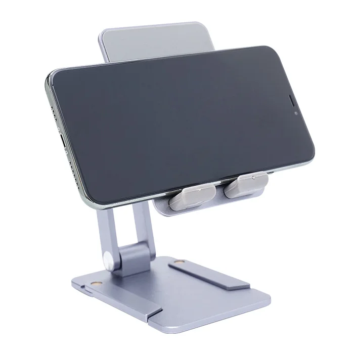 New Adjustable Aluminum Desktop Phone Holder Double Folding Desk Mobile Phone Holder Stand For iPad Tablet Mount