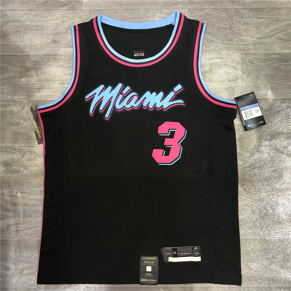 
High Quality Jimmy Butler # 22 Adebayo#13 Wade # 3 Oladipo# 4 Miami Basketball Uniform Jerseys Heat Custom Name and Number 