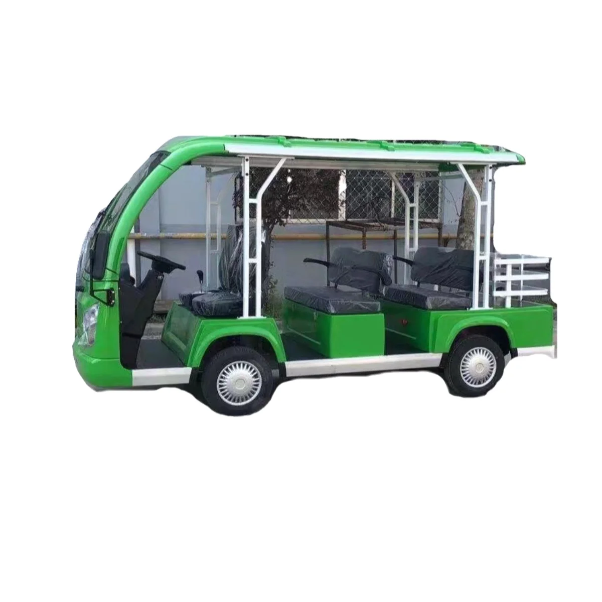 8 Passengers 6+2 Seaters 72V 4000W Bus Electric Sightseeing Car For Outdoor Playground