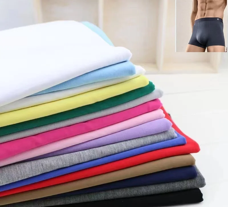 40S Hot selling high quality plain dyed knitted custom t-shirt vest pajamas underwear fabric 50 cotton 50 modal fabric