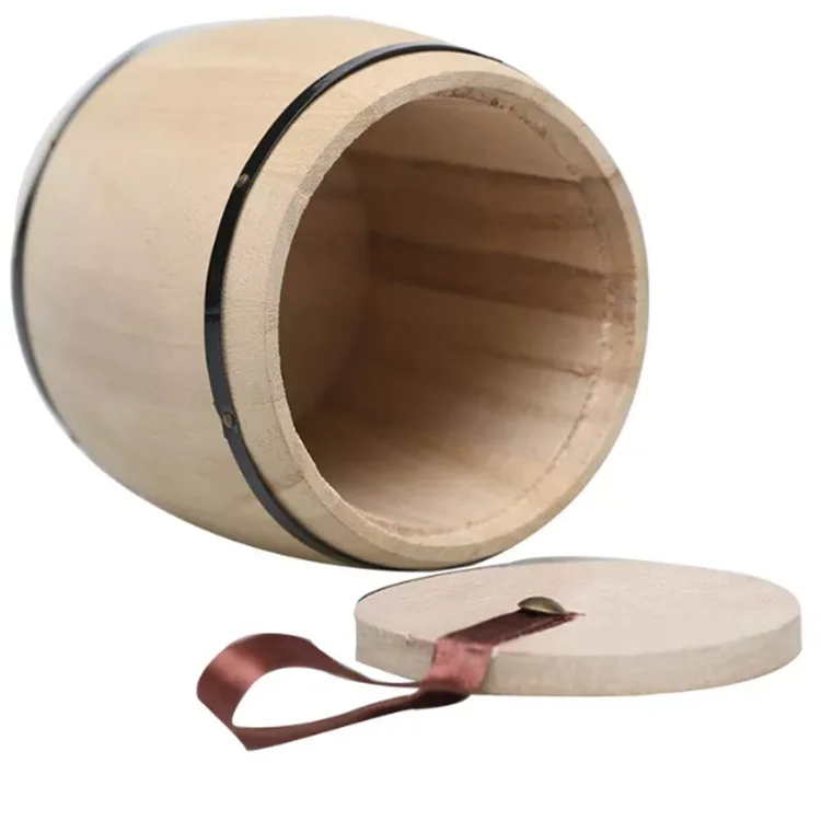Rustic Handmade Primary Color Wood Food Storage Barrel Product