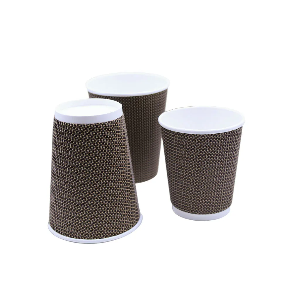 Superior Design Double layer corrugated scald proof paper cup Disposable coffee cup Environmentally degradable cup