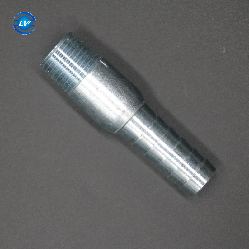 Carbon Steel Pipe Fittings Gi king Nipple BSPT King Combination Nipple Hose Tail Male Zinc Plated Crimp BSPT / NPT KC Nipple