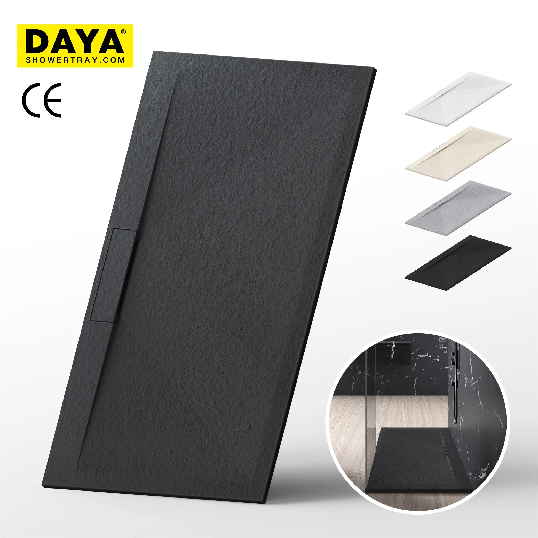 fiber reinforced slate stone glasstone shower base flat shower pan shower tray