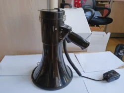 Police and pa use portable handy rechargeable 50W power BIG megaphone louderspeaker with siren USB RECORDING 120S