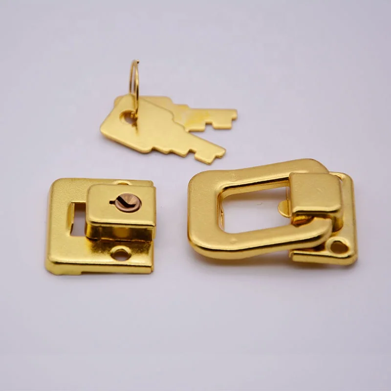 Suitcase hasp latch Antique gold box decorative buckle Luggage square lock Suitcase lock hook hinge