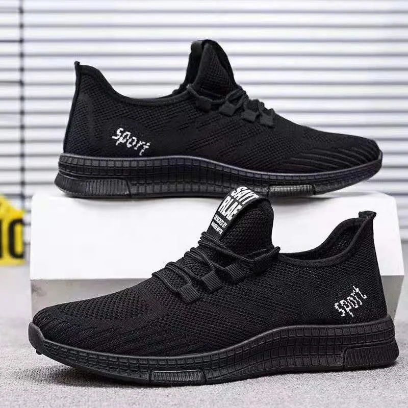 new fashion breathable mesh upper material soft elastic band sport shoes casual cool men shoes and running sneakers