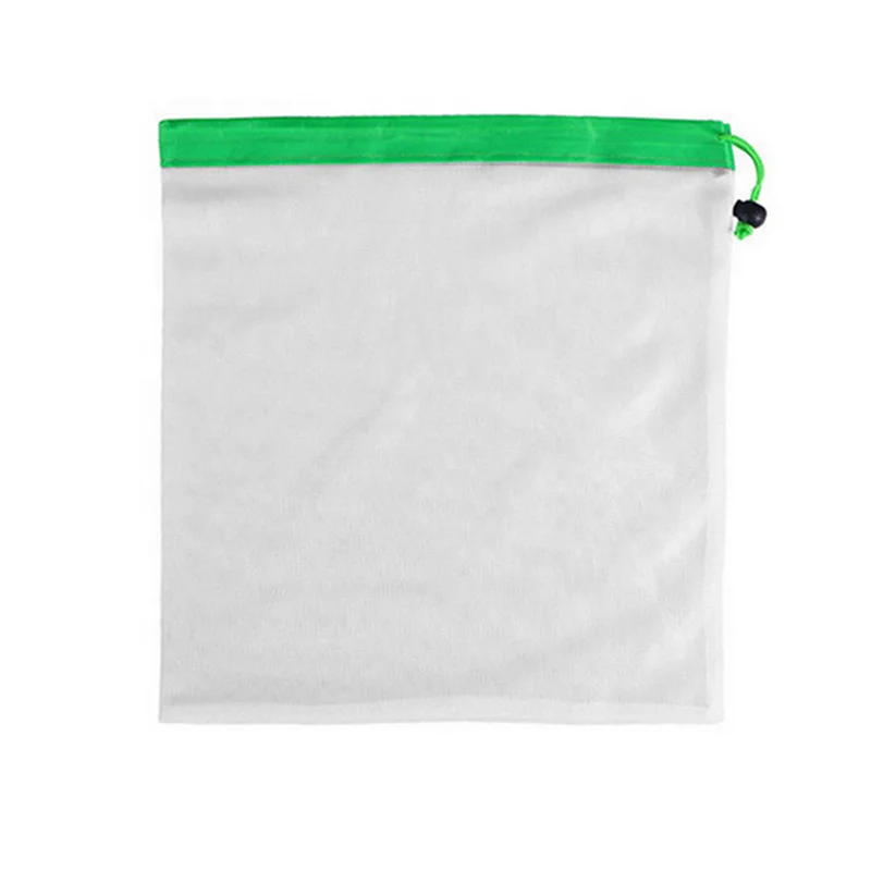 Wholesales pack of 12pcs white custom multipurpose durable strong shopping packing bags vegetable mesh bag