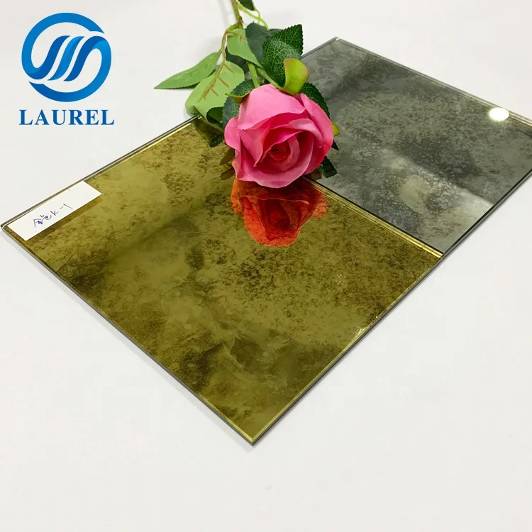 Новый стиль, декоративный красивый золотой античный зеркальный стеклянный лист для лобби