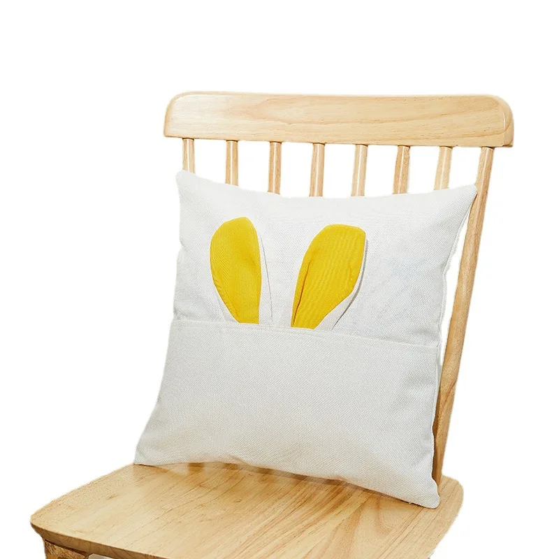 Rabbit ears Shape Throw Square  Pillow Case Cover Sublimation Blank Zipper Pillow Cases pillow cover For Easter