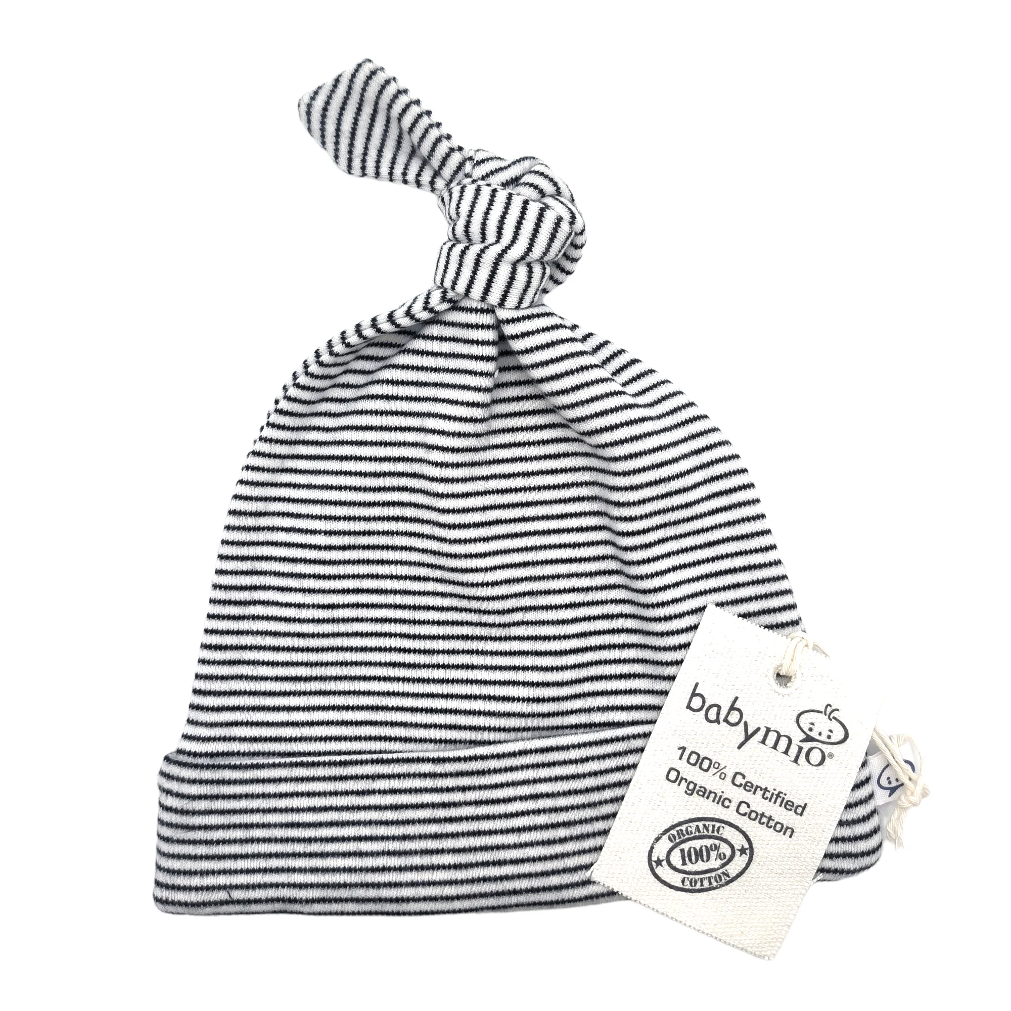 Striped Baby Hat Newborn Accessories Newborn Knot Beanies Girls Sleeping Cap 100% Cotton Black and White Unisex 1pc / Opp Bag