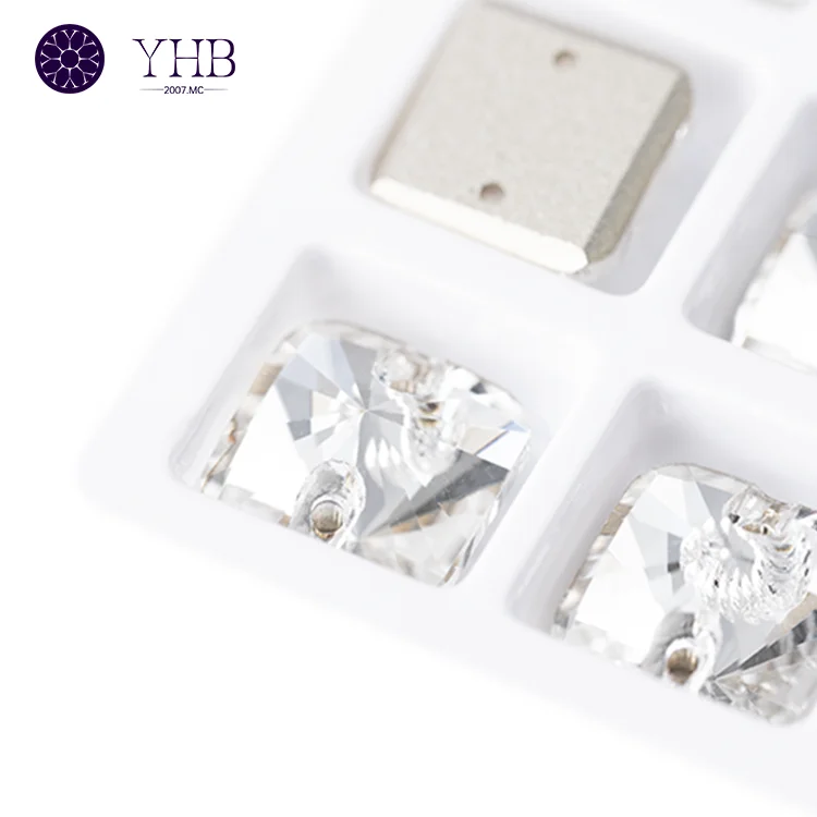 Manufacturer Hot Selling Bulk Rhinestones Wholesale Sew-On Stone Flatback Glass Square Rhinestones