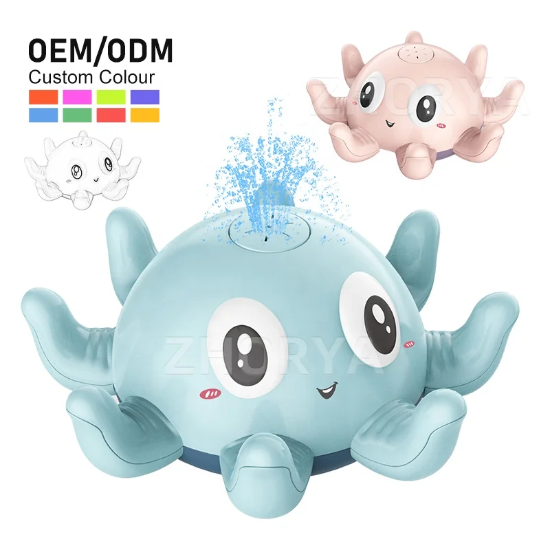 Zhorya Bath Animal Toys 360 Degree Electric Automatic Water Spray Toys Octopus Bath Toys For Children