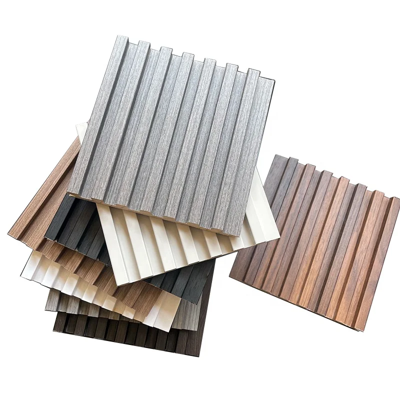 Wholesale Decorative Wood-plastic PVC Layer Notched Composite Wall Panels Cladding