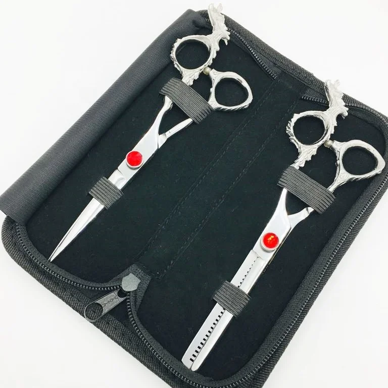 Japanese Scissors Hairdressing Cutting Shears Professional Hair Scissor For Barber Dragon Handle Custom Design Scissors