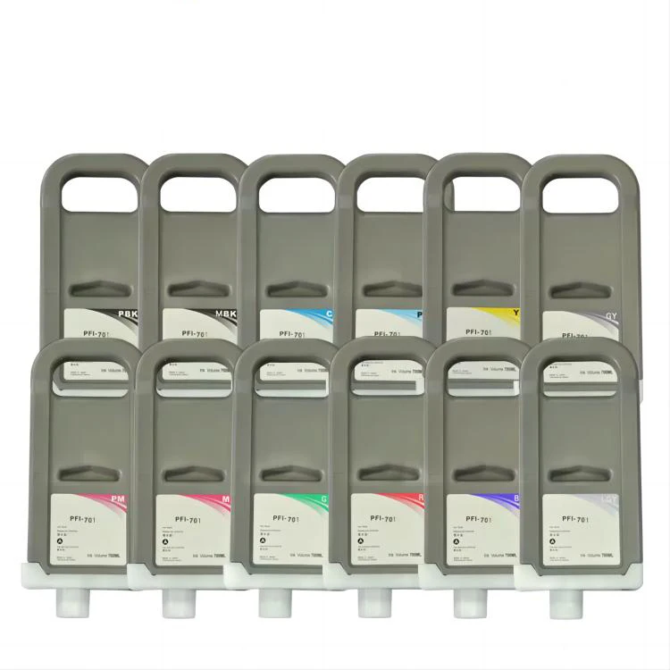 Goosam 700ML PFI701 PFI702 PFI 701 702 Compatible Ink Cartridge With Chip For Canon IPF 8100 8110 9100 9110 Printer