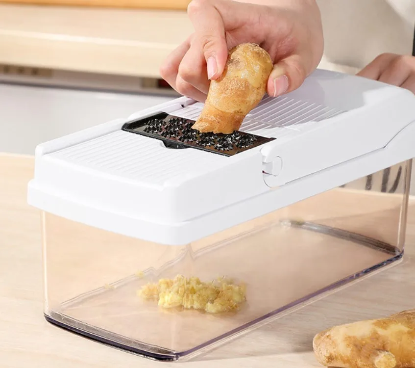 Vegetable Chopper Spiralizer Vegetable Slicer Onion Chopper with Container Pro Food Slicer Dicer Cutter