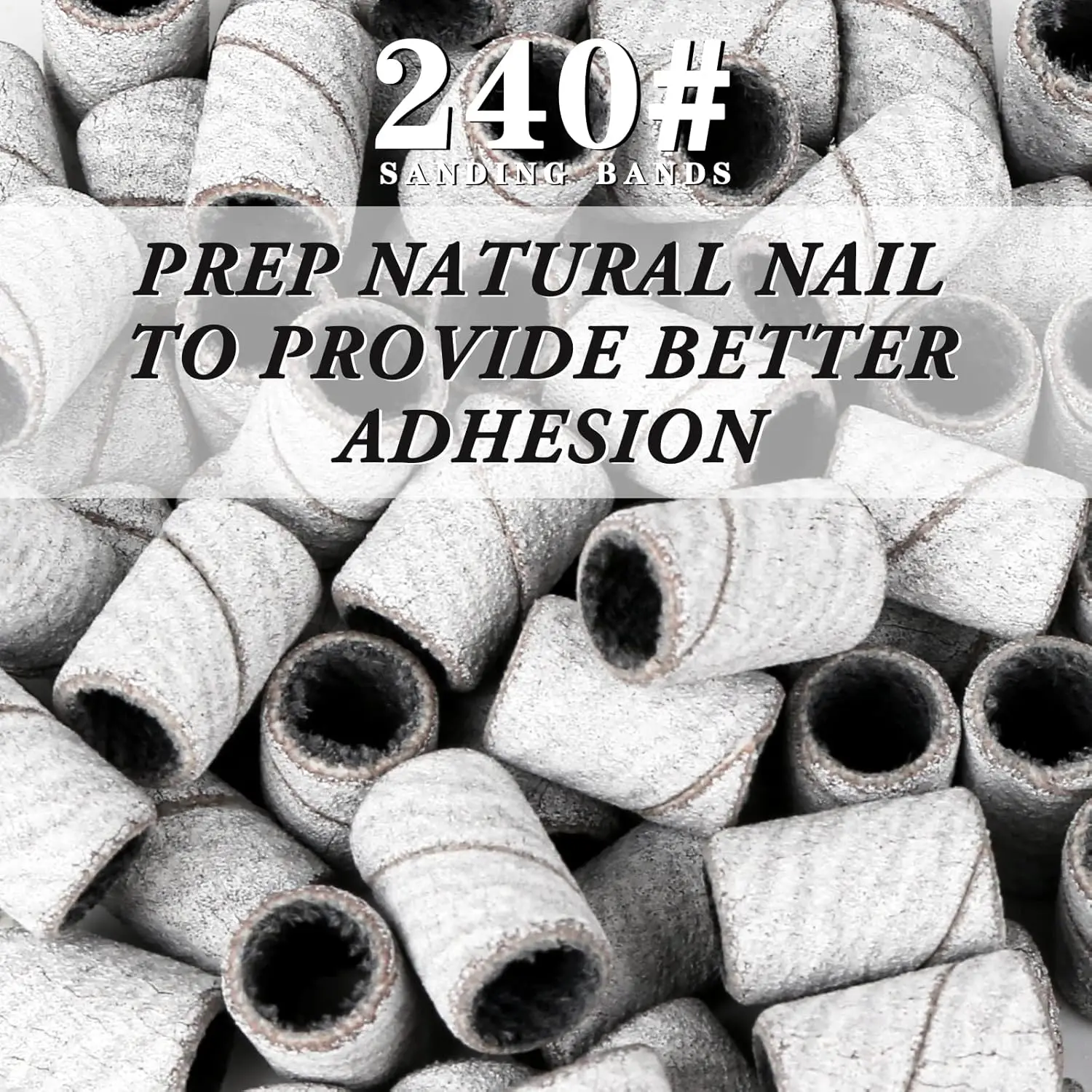 #80 #150 #240 Grit Nail Sanding Bands Manicure Tool Rotary Circle File Nail Sanding Bands