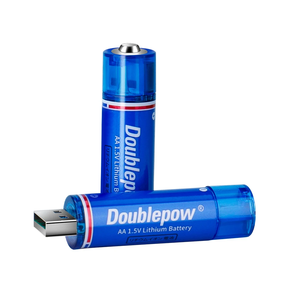 Doublepow 1.5V Li-Ion USB Type-C Rechargeable 1500mAh Lithium Ion AA AAA 1.5V Batteries