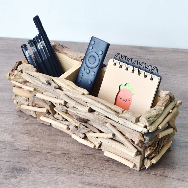 
2020 Wooden Office Desk Pen Caddy Organizer Storage Grid 