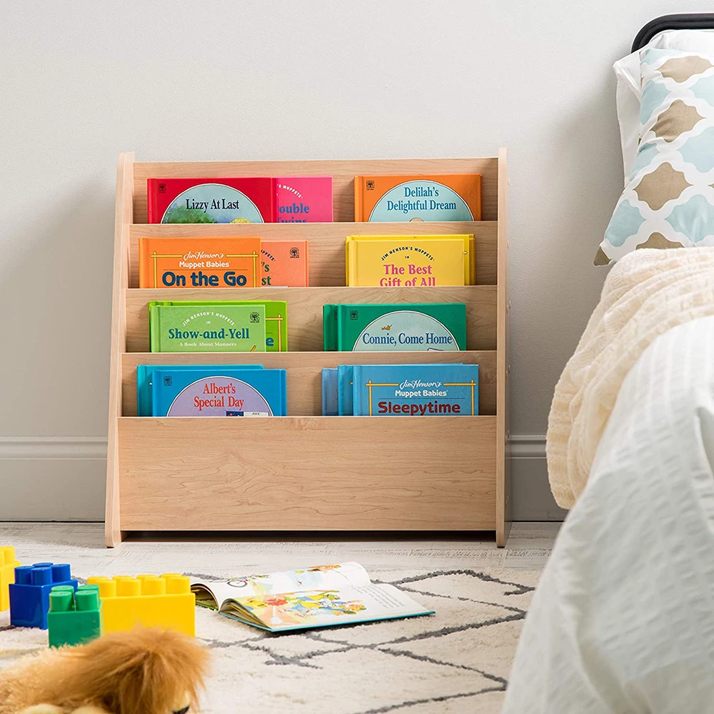 4 Tier File Holder Hanging Mail Organizer Wood Magazine Literature Rack Ladder Book Shelf