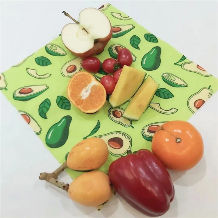  Лучшие продажи устойчивое из экологически чистых продуктов ноль отходов 100% хлопкового текстиля с мультяшным рисунком пчелиного воска пищевая
