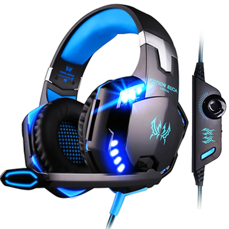 KOTION EACH G2000 Game Headset Headset Bright microphone, suitable for PS4/5 and PC board games with 12 hours of battery life