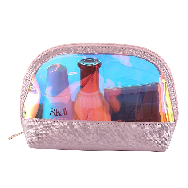 Laser Cosmetic Bags 4 Pieces Set Women Makeup Brush Case Transparent Beauty Pouch Make-Up Bag