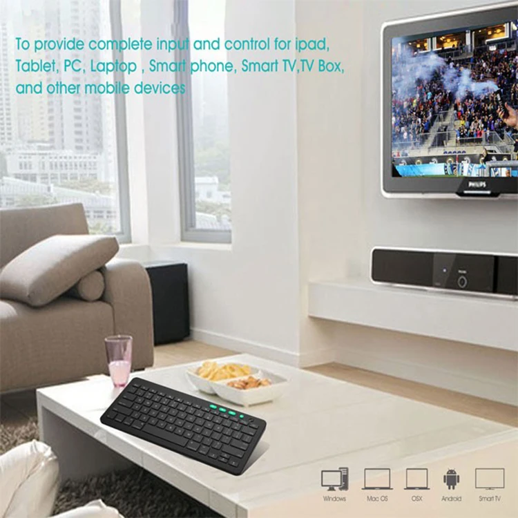 Zoweetek ZW-K09+ Portable Wireless Keyboard with 3 wireless Channel for MacBook/iPad/Tablet/PC/Laptop/Smart TV