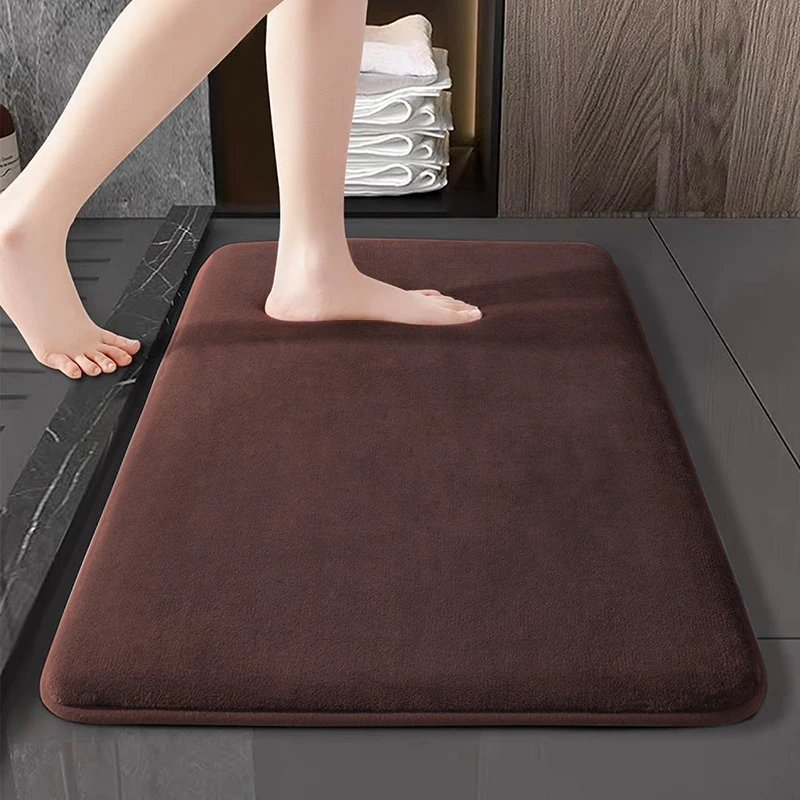 Water-absorbing Soft Bathroom Mat Non-slip Absorbent Sponge Floor Mat