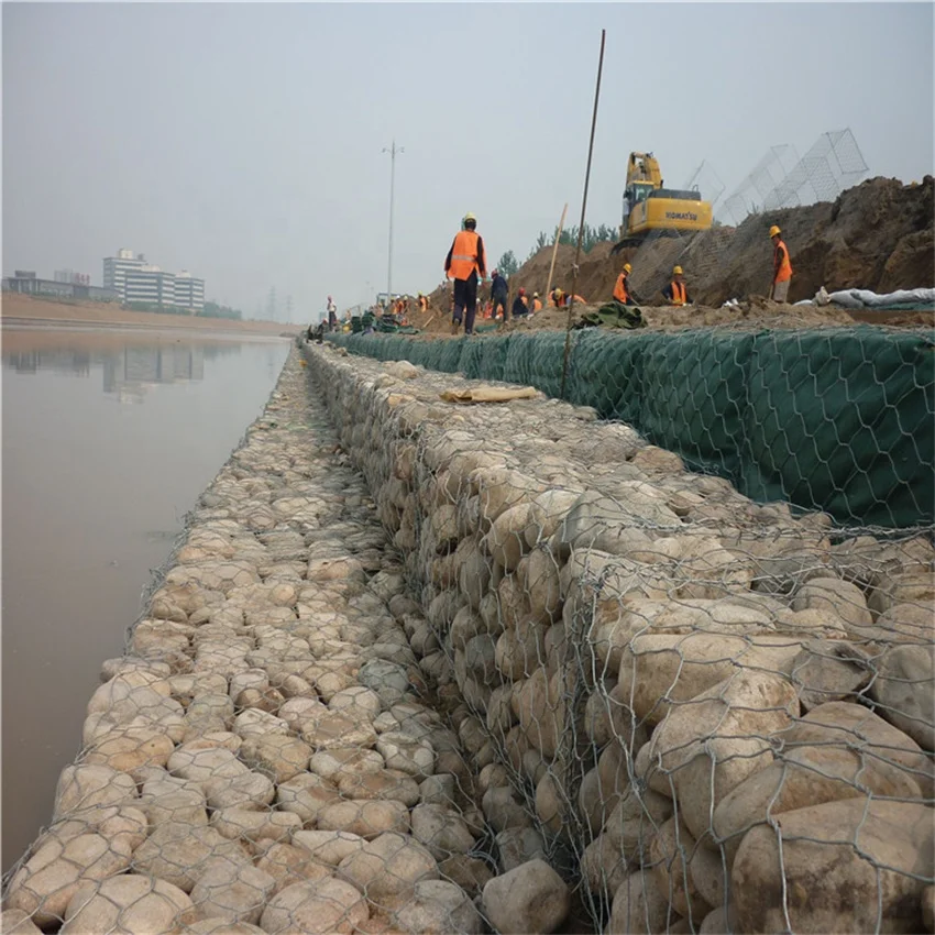 Special Made PVC Coated Gabion Basket Gabion Cloture Mattress 6*2*1m Gabion Baskets For River Use