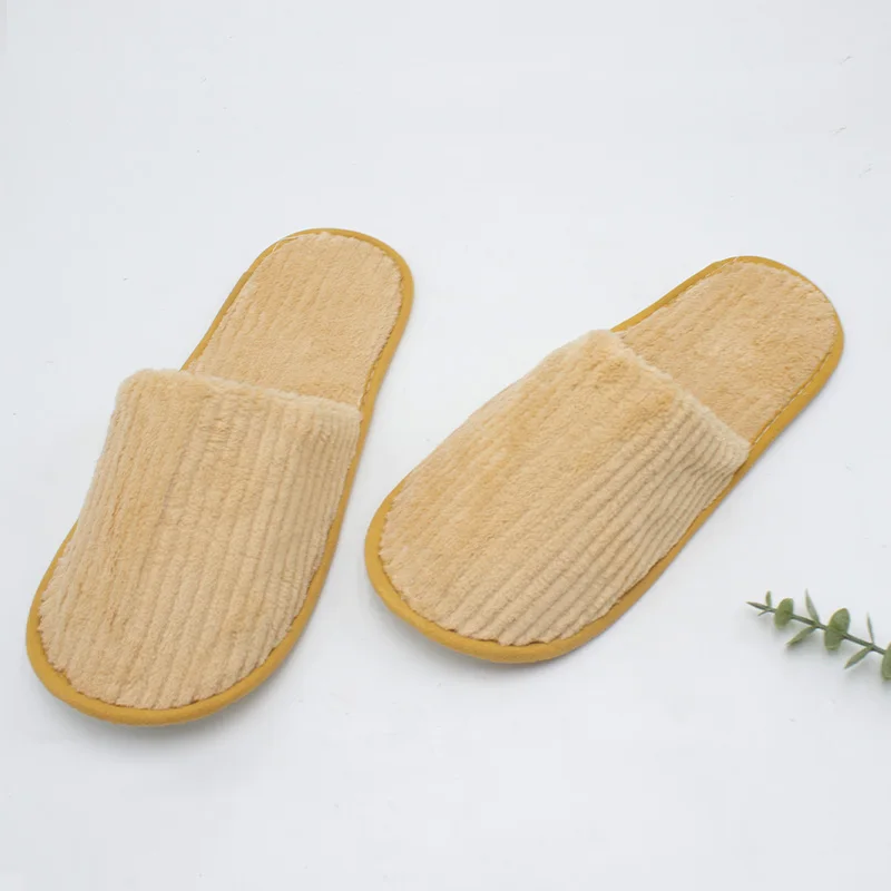 Disposable Hotel Slippers Custom Logo For Spa OEM Wholesale Guest Bedroom Slipper Biodegradable Hotel amenity
